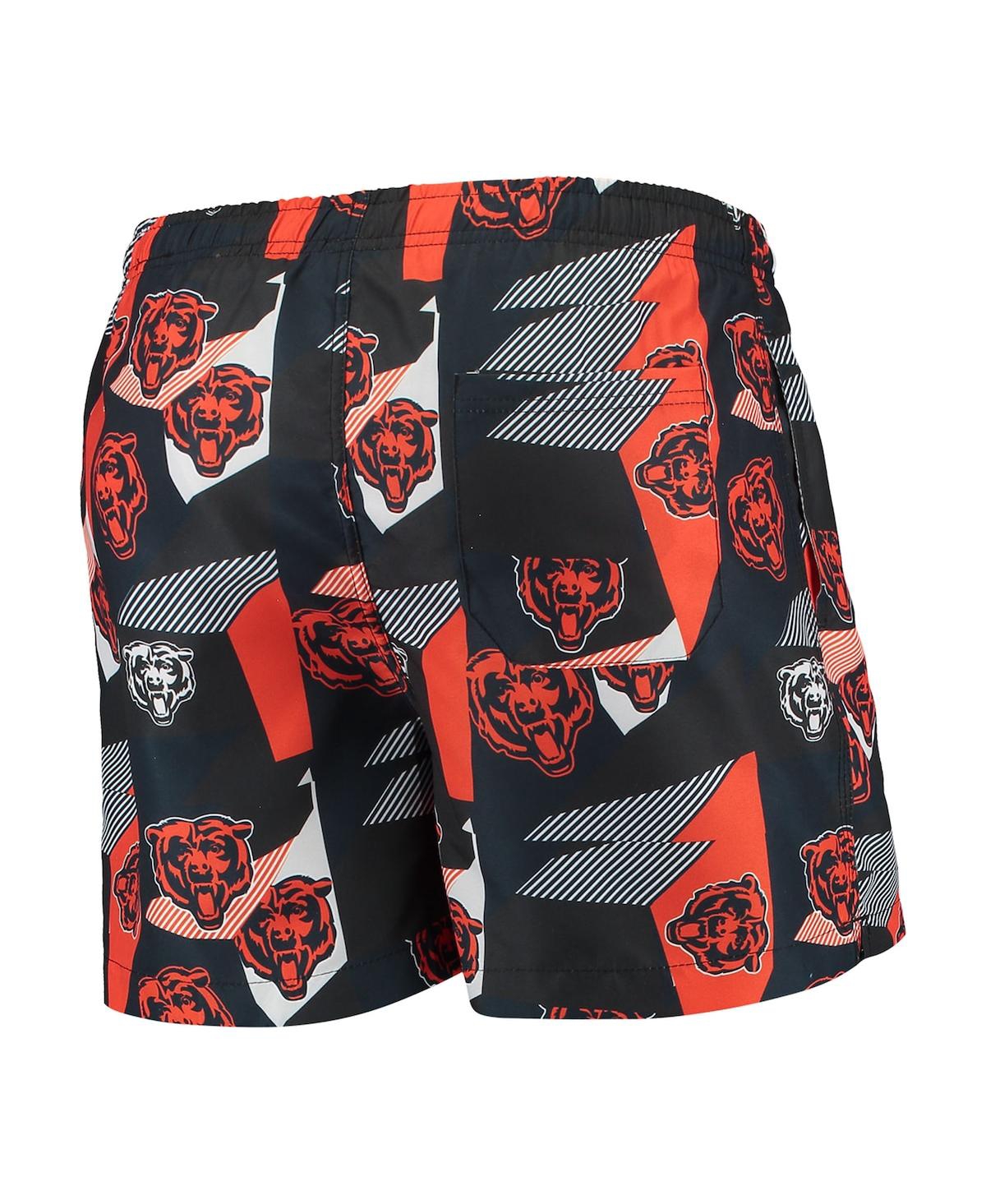 Men's Focoand Orange Chicago Bears Geo Print Swim Trunks - Navy, Orange