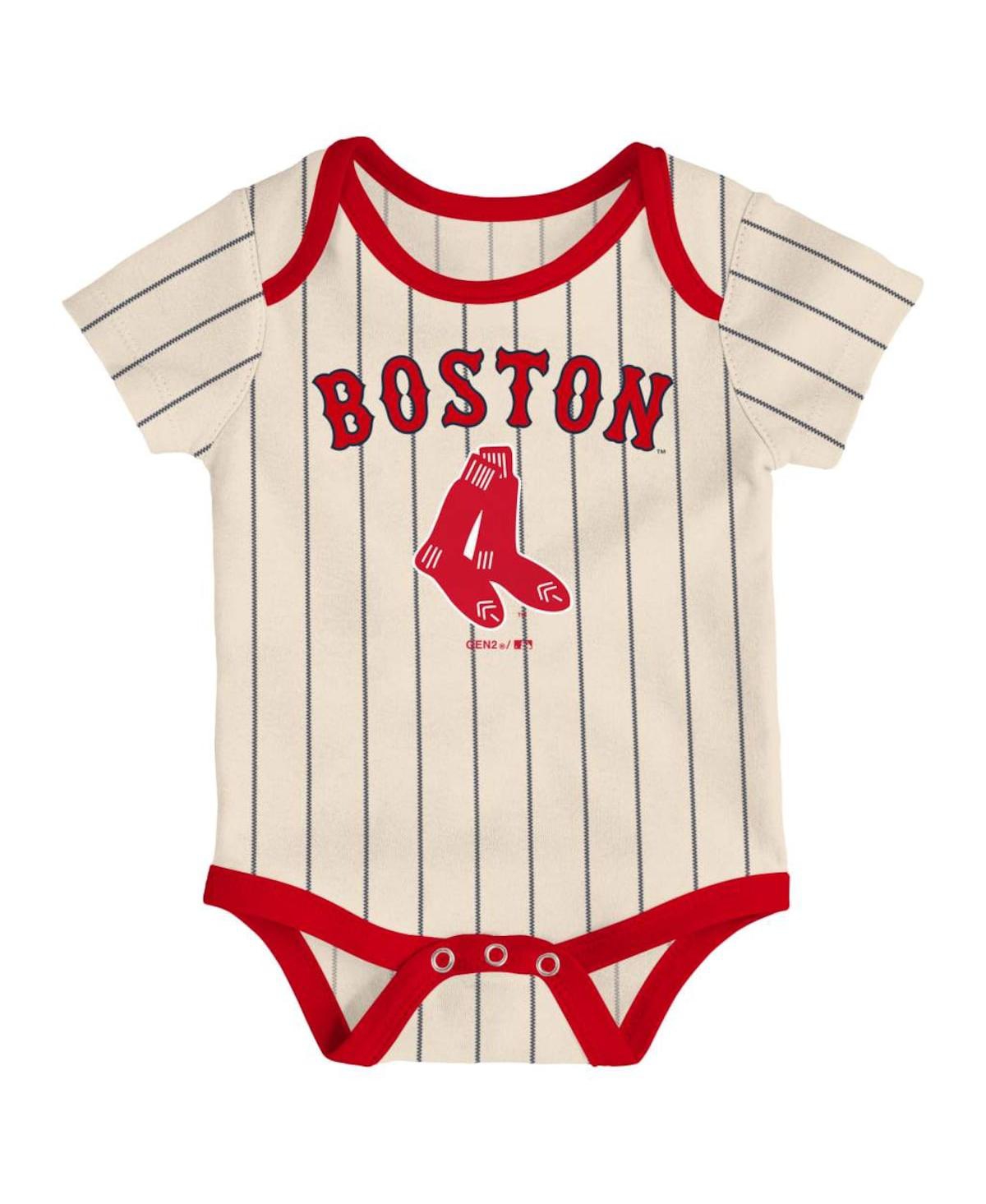 Shop Outerstuff Unisex Infant Navy And Red And Cream Boston Red Sox Future 1 3-pack Bodysuit Set In Navy,red,cream