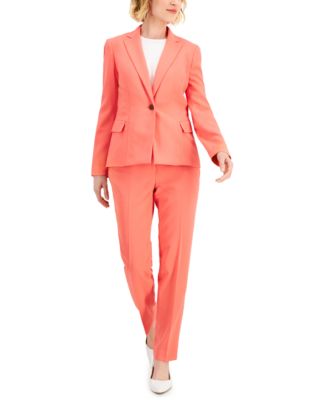 button Slim-leg Pant Suit 