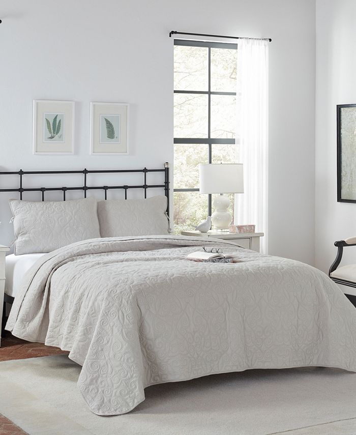 Laura Ashley Felicity Cotton Reversible 2 Piece Quilt Set, Twin Macy's