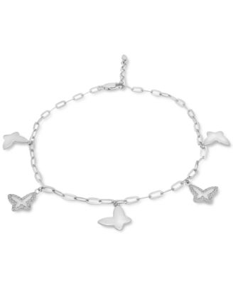 butterfly charm bracelet sterling silver