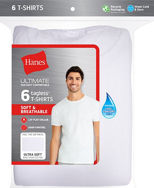 alfani Hanes Men's 6-Pack Ultimate Crewneck Undershirts Men's Fashion & Accessories