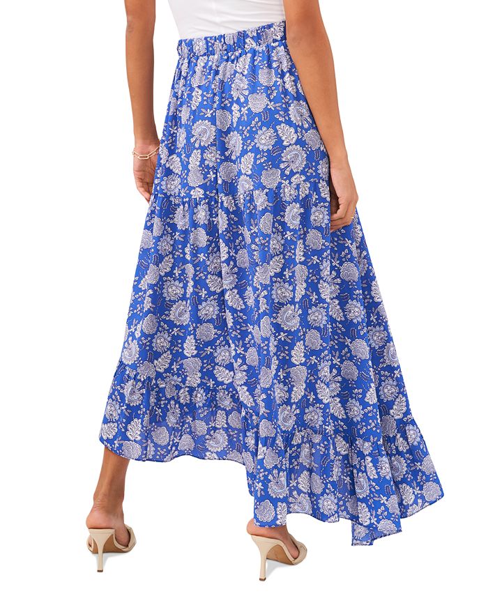 Vince Camuto Women's Printed Asymmetrical-Hem Maxi Skirt - Macy's