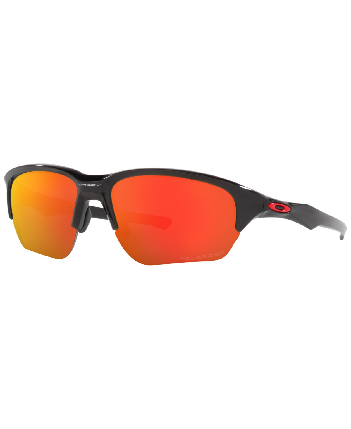 Shop Oakley Men's Polarized Sunglasses, Oo9363 Flak Beta In Polished Black,ruby Iridium