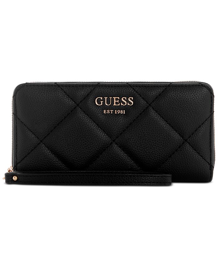 GUESS Fantine Large Quilted Zip Around Wallet - Macy's