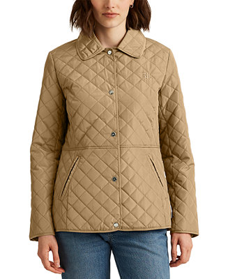 Lauren Ralph Lauren Women's Petite Snap Front Quilted Coat, Created for ...