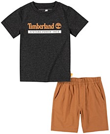 Toddler Boys Short Sleeve Signature T-shirt and Ripstop Shorts, 2 Piece Set
