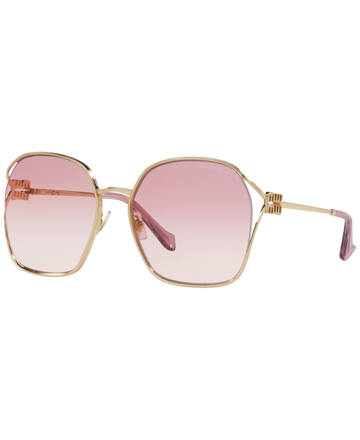 Shop Miu Miu Women's Sunglasses, 60 In Gold-tone
