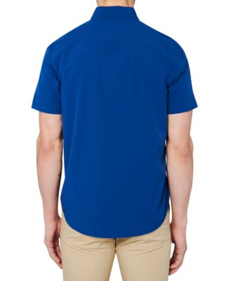 Men's Slim Fit Non-Iron Solid Performance Stretch Button-Down Shirt