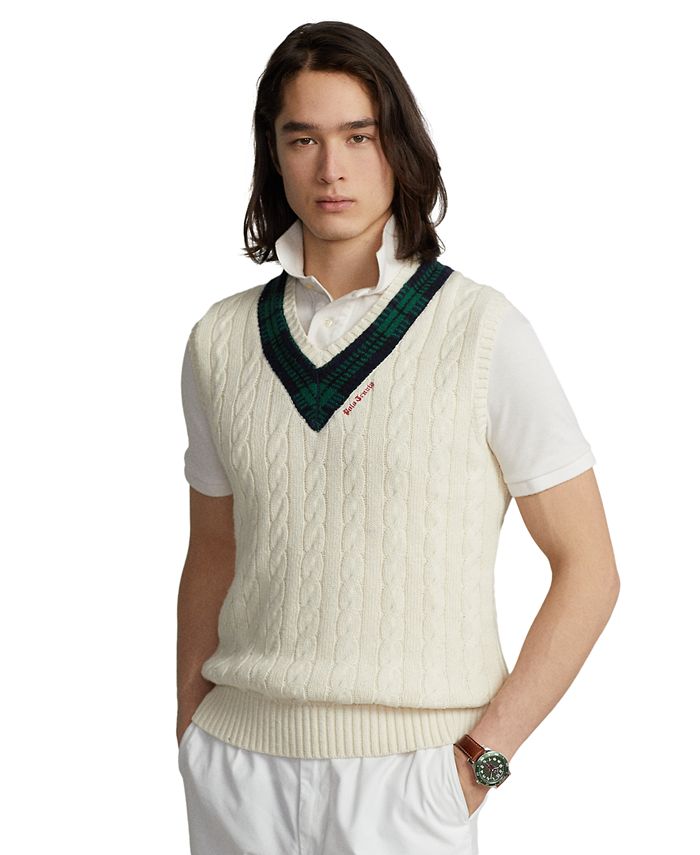 Polo Ralph Lauren Men's Cotton-Cashmere Cricket Vest & Reviews - Sweaters -  Men - Macy's