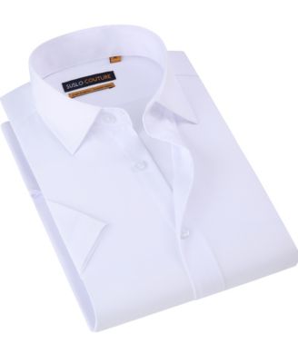 Men's Slim Fit Performance Short Sleeves Solid Button Down Shirt