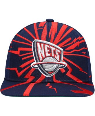 Men's Navy New Jersey Nets Hardwood Classics Earthquake Snapback Hat