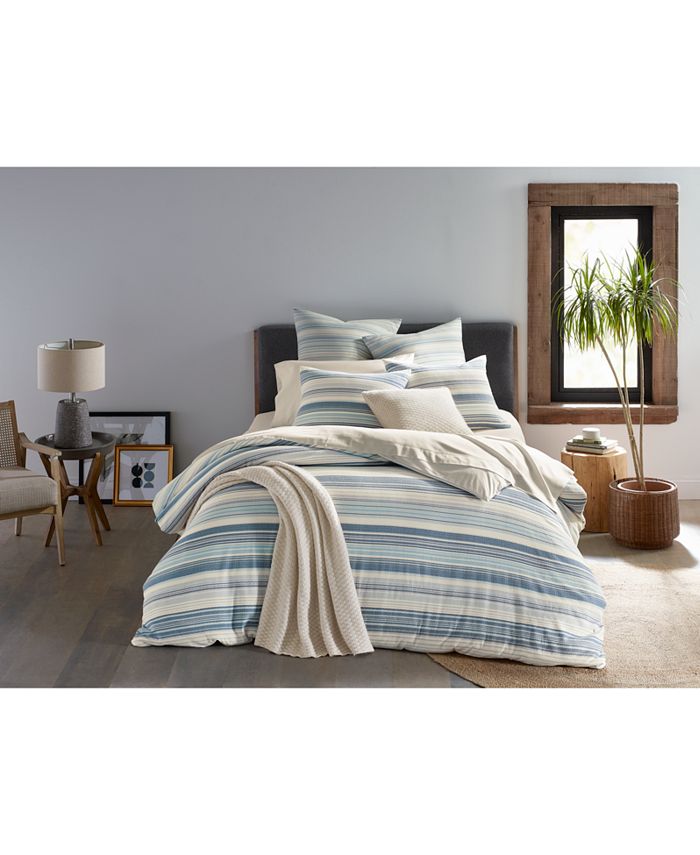 Oake Yarn Dye Stripe Duvet Cover, Full/Queen, Created for Macy's