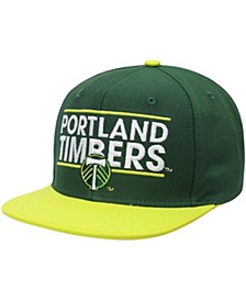 Men's Green, Yellow Portland Timbers Dassler Flat Brim Two-Tone Snapback Adjustable Hat