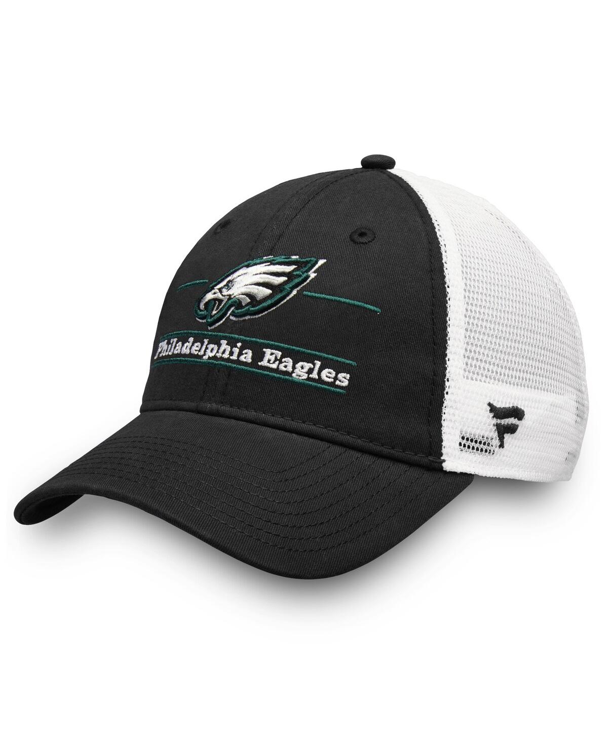 Fanatics Men's Black Philadelphia Eagles Team Bar Trucker Snapback Hat