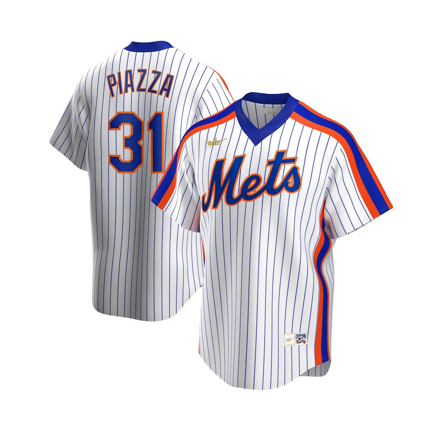 Men's Mike Piazza White New York Mets Home Cooperstown Collection Player Jersey