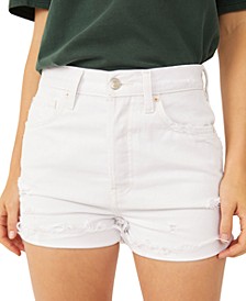 Lasso Cotton Cutoff Denim Shorts
