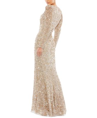 MAC DUGGAL Sequined Evening Gown
