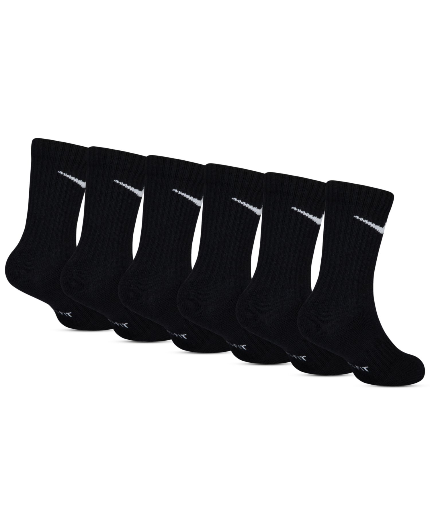 Kids' 5-7 Performance Crew Socks, 6-Pack