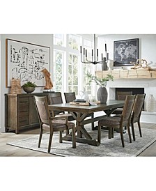 Denman Dining 7-Pc Set (Trestle Table + 4 Side Chairs+ 2 Arm Chairs)
