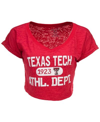 Blue 84 Women's Texas Tech Red Raiders Safe Burnout Cropped Top