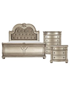 Rockport 3pc Bedroom Set (California King Bed, Chest & Nightstand)