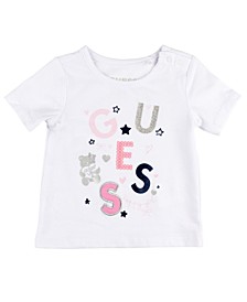 Baby Girls Embellished Logo Stretch Jersey T-shirt