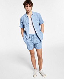 Men's Wiley Regular-Fit Wide Stripe Seersucker Camp Shirt, Created for Macy's 