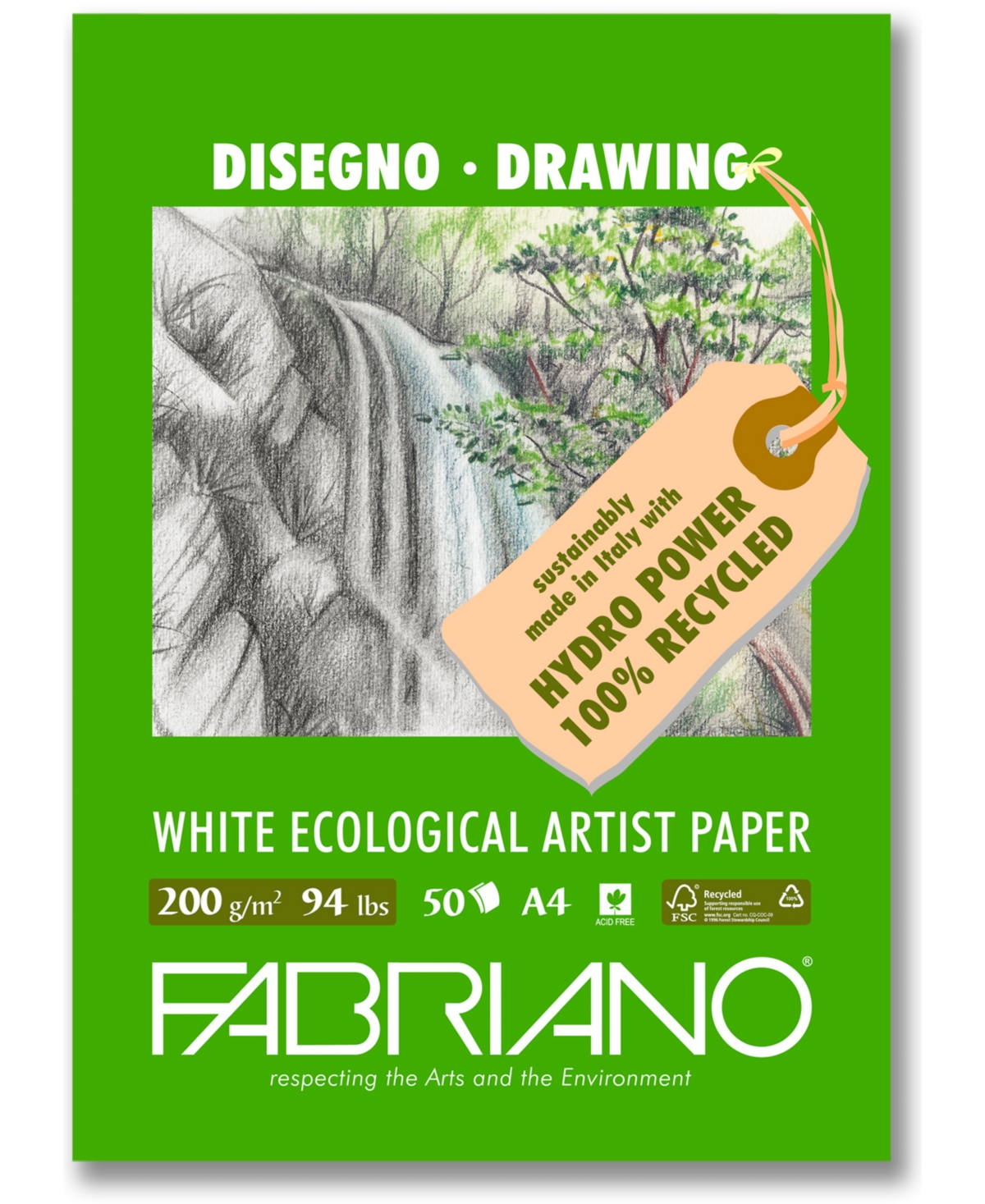 Drawing Sketching Pad, 8.25" x 11.7" , 50 Sheets Per Package - White