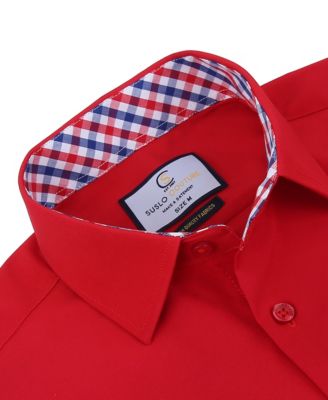 Men's Slim Fit Performance Short Sleeves Solid Button Down Shirt