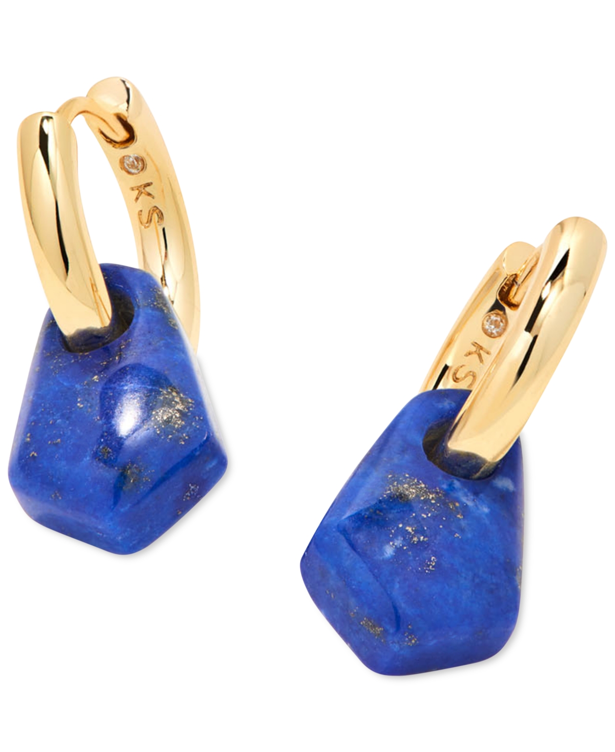 Kendra Scott Removable Gemstone Charm Hoop Earrings In Blue Lapis