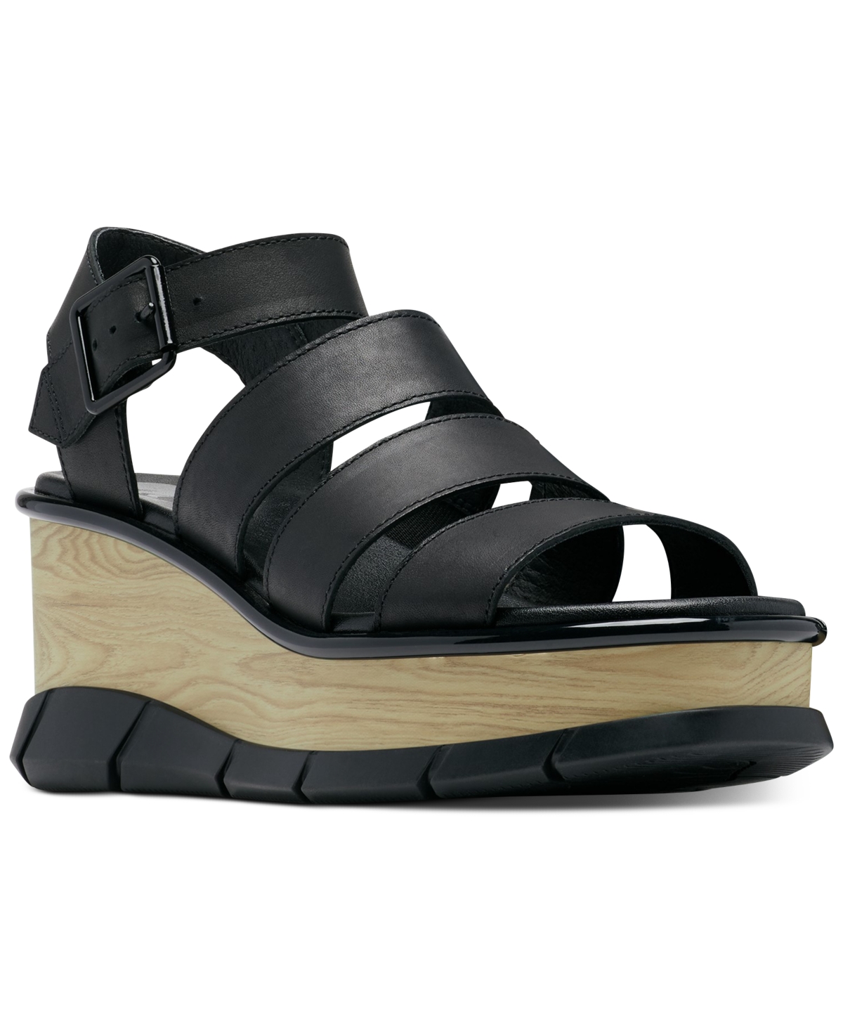 Size 6 SOREL Joanie III Ankle Strap Wedge Platform Sandal in Black Black at Nordstrom, 