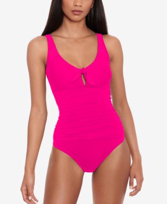 로렌 랄프로렌 Lauren Ralph Lauren Front-Tie Underwire Tummy-Control One-Piece Swimsuit