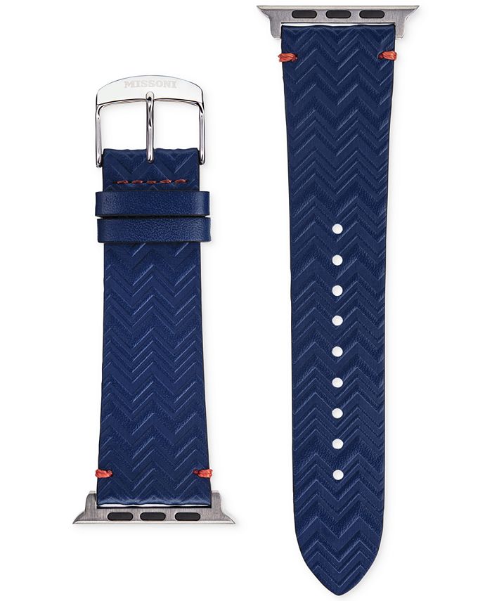 Missoni - Blue Leather Strap for Apple Watch&reg; 42mm/44mm