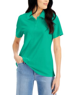 macy's women's petite polo shirts