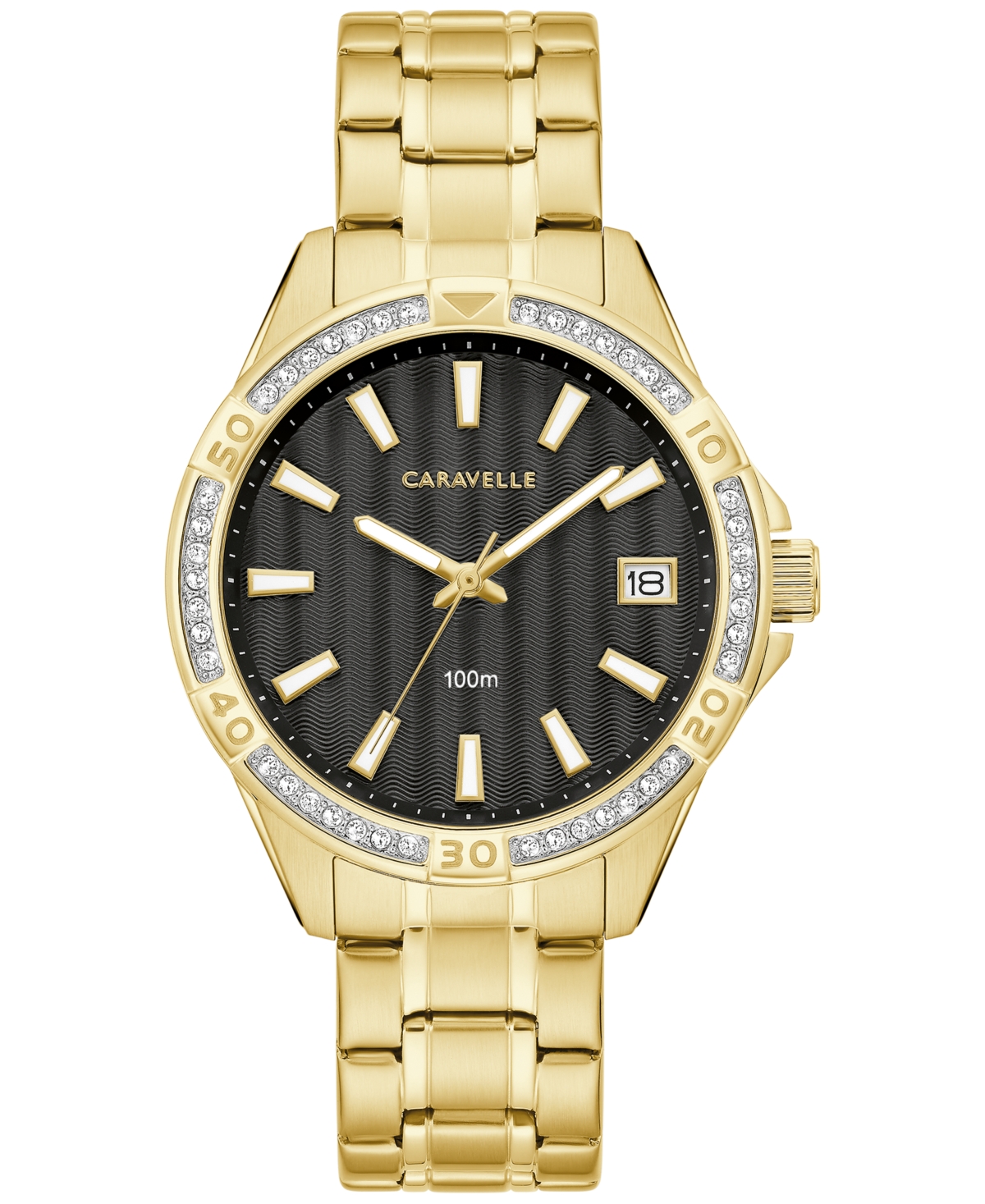 Shop Caravelle Designed By Bulova Women's Gold Tone Stainless Steel Bracelet Watch 36mm In Gold-tone