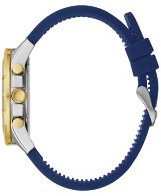 Men's Chronograph Blue Silicone Strap Watch 44mm