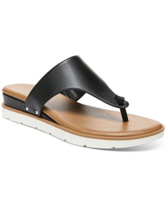 macy's black flat sandals