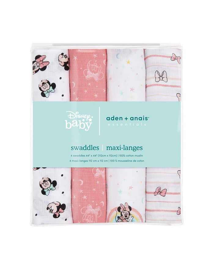 aden by aden + anais Baby Girls Minnie Swaddle Blankets, Pack of 4 Macy's