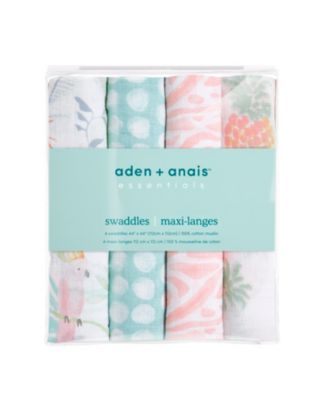 Baby Girls Tropical Swaddle Blankets, Pack of 4