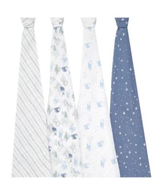 Baby Boys Printed Swaddle Blankets, Pack of 4
