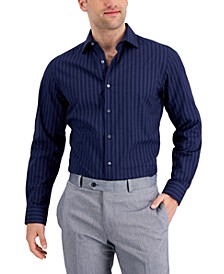 Men's Slim-Fit Performance Stretch Dotted Stripe-Print Dress Shirt, Created for Macy's 