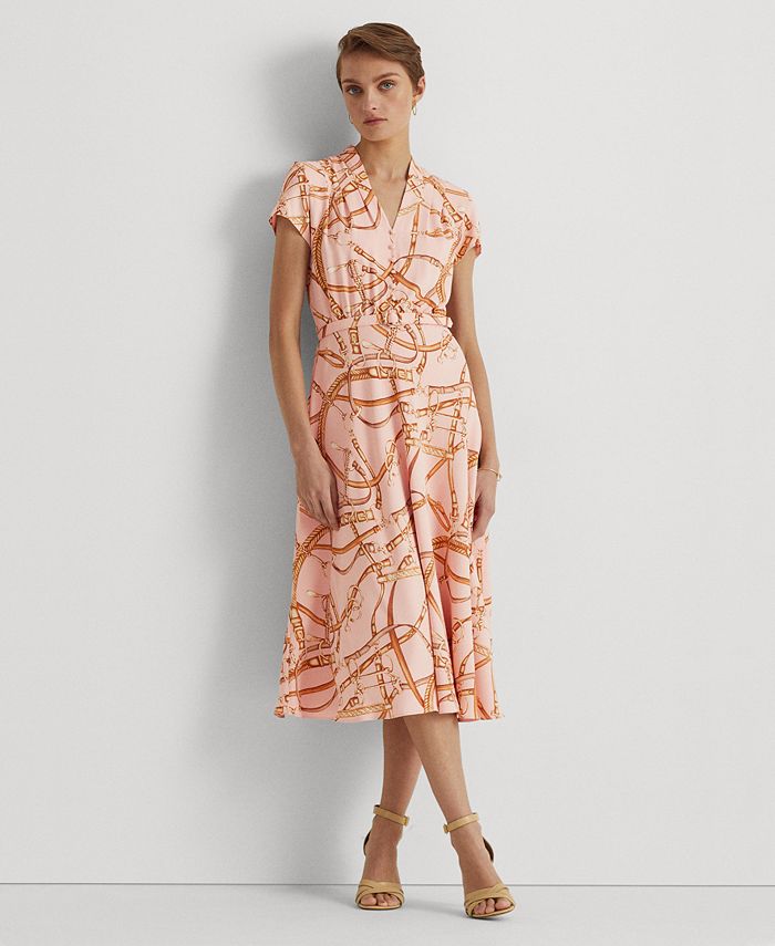 Lauren Ralph Lauren Print Belted Crepe Dress & Reviews - Dresses - Women -  Macy's