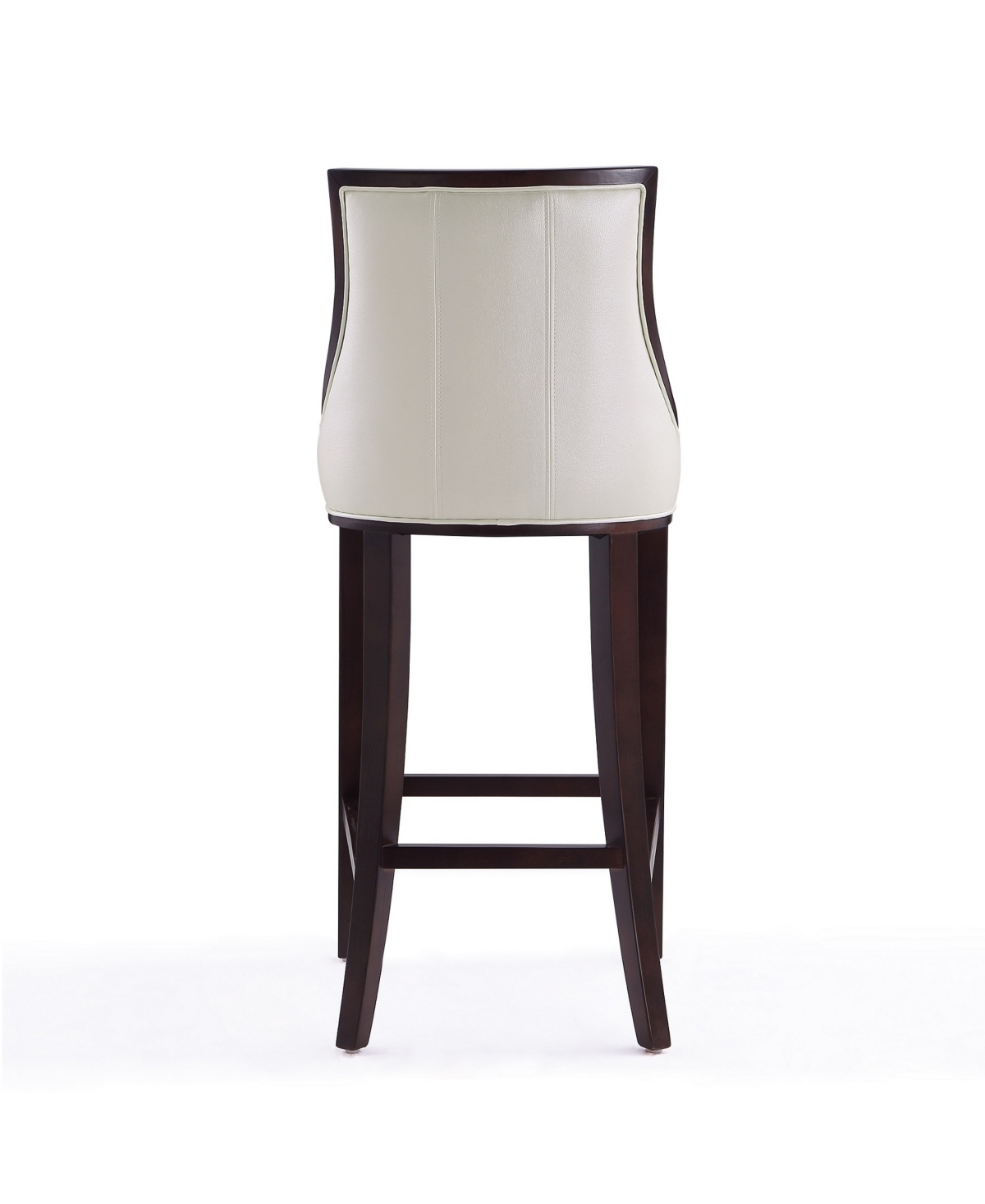 Manhattan Comfort Fifth Avenue L Beech Wood Faux Leather Upholstered Barstool - Walnut