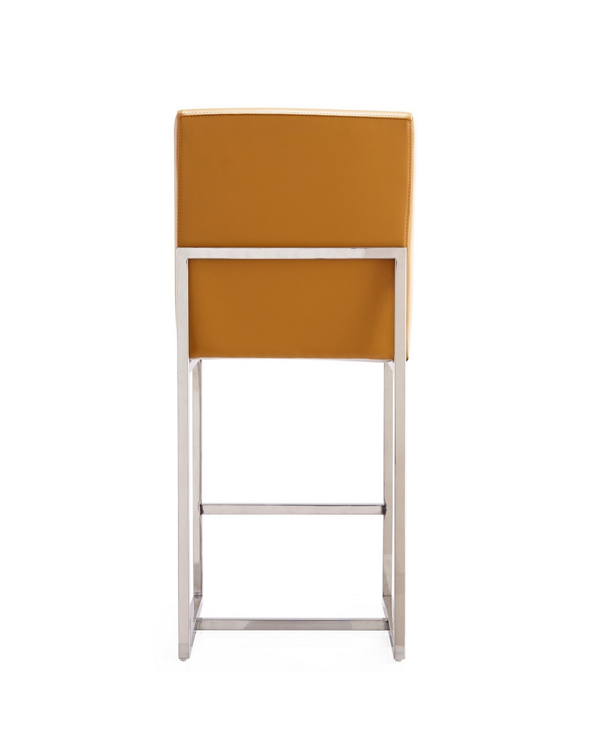 Manhattan Comfort Element 24" Counter Stool, Set Of 2 In Pearl White,polished Chrome