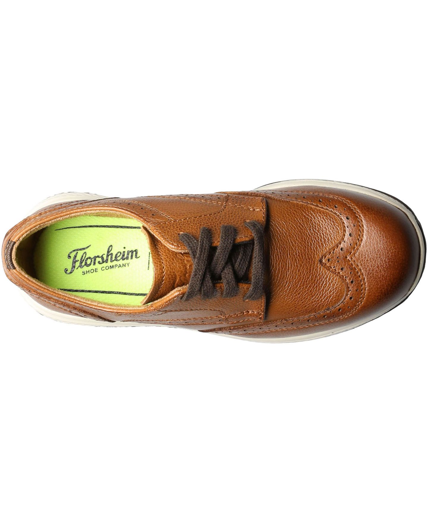 Обувь Florsheim Great Lakes Wingtip Jr. Oxford Shoes для мальчиков-малышей, цвет: Коньячный — фото 7