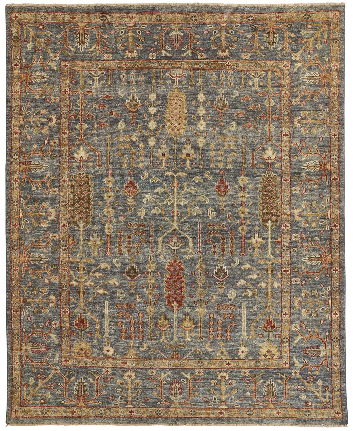 Feizy Elysee ELY6499 5'6in x 8'6in Area Rug - Gray, Gold-Tone