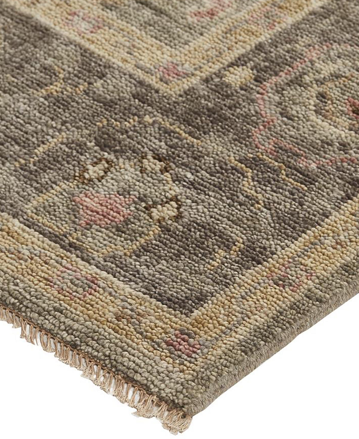 Feizy Carrington R6504 3'6" X 5'6" Area Rug In Gray,gold-tone