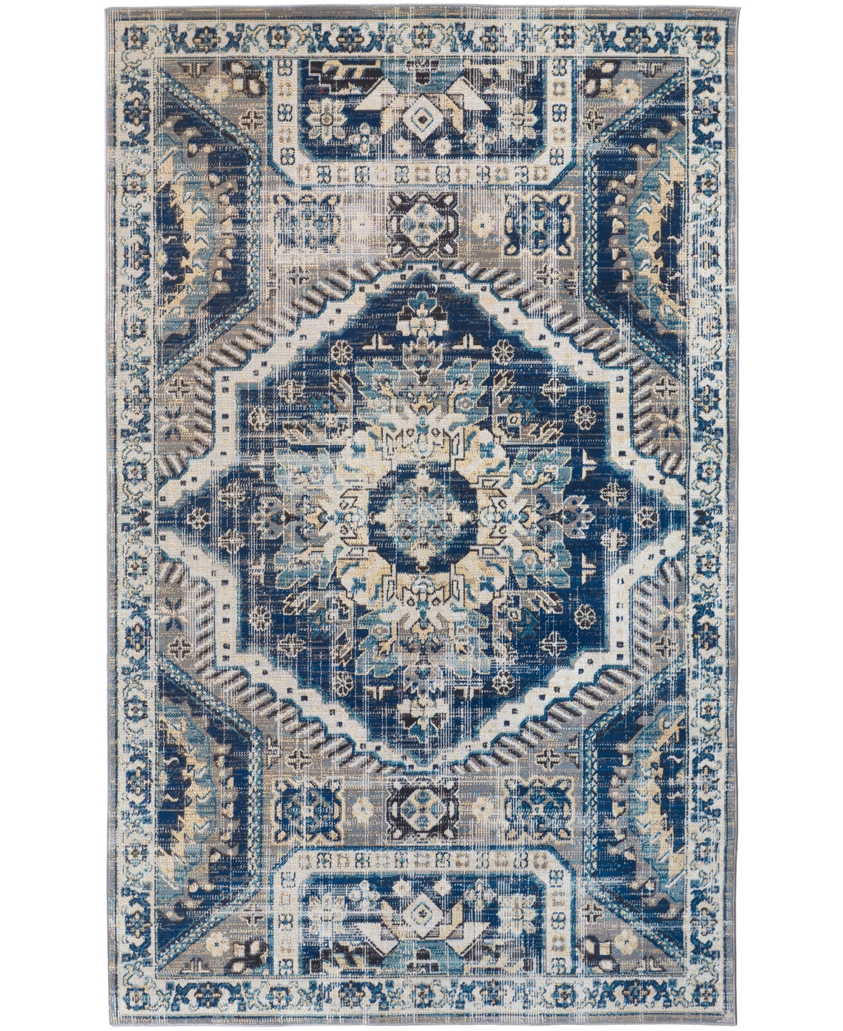 Feizy Walker WAL39CD 7'9in x 10'6in Area Rug - Blue, Gray