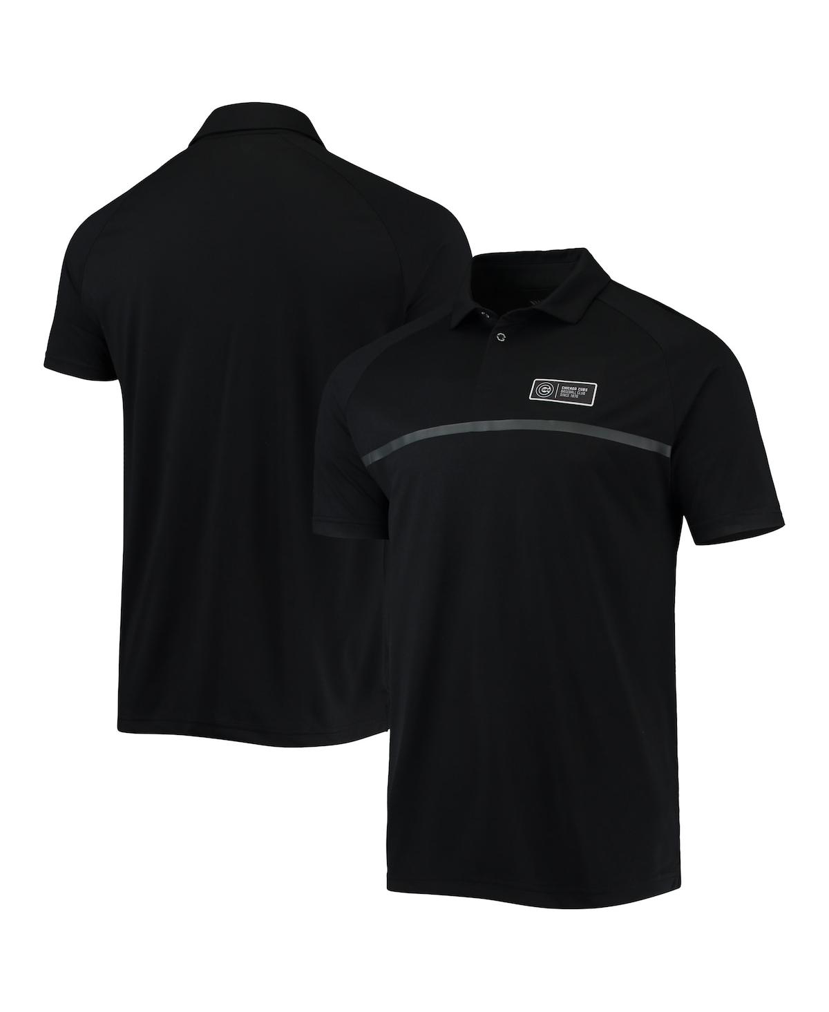 Men's Levelwear Black Chicago Cubs Sector Raglan Polo Shirt - Black
